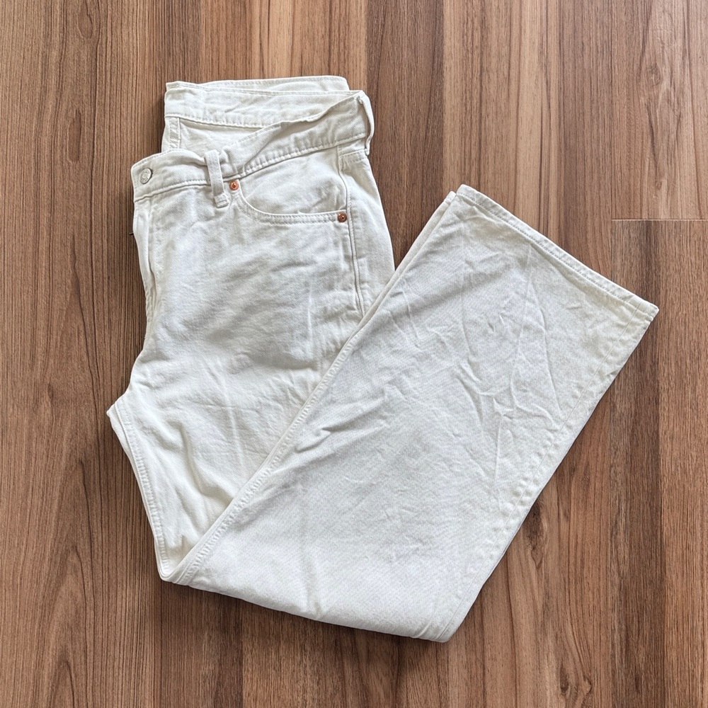 GAP Women's Off-White Wide Leg Jeans